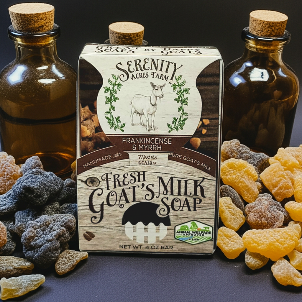 Frankincense Myrrh Goat Milk Soap - Luxurious and Classic | Serenity Acres Farm™ - Serenity Acres Farm