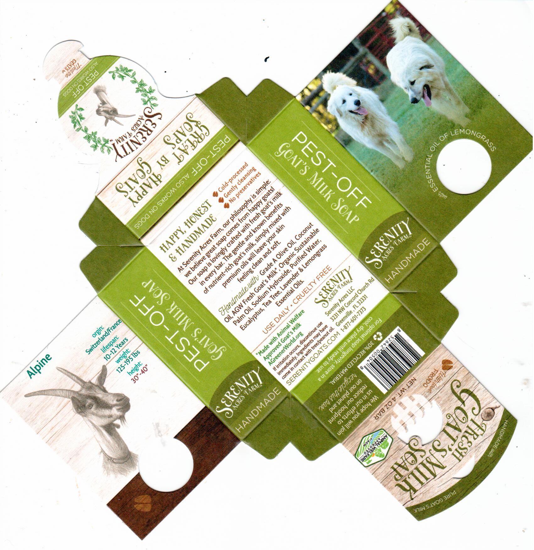 Pest Off Goat Milk Soap for Dogs and Humans | Outdoor & Camper’s Bar by Serenity Acres Farm™