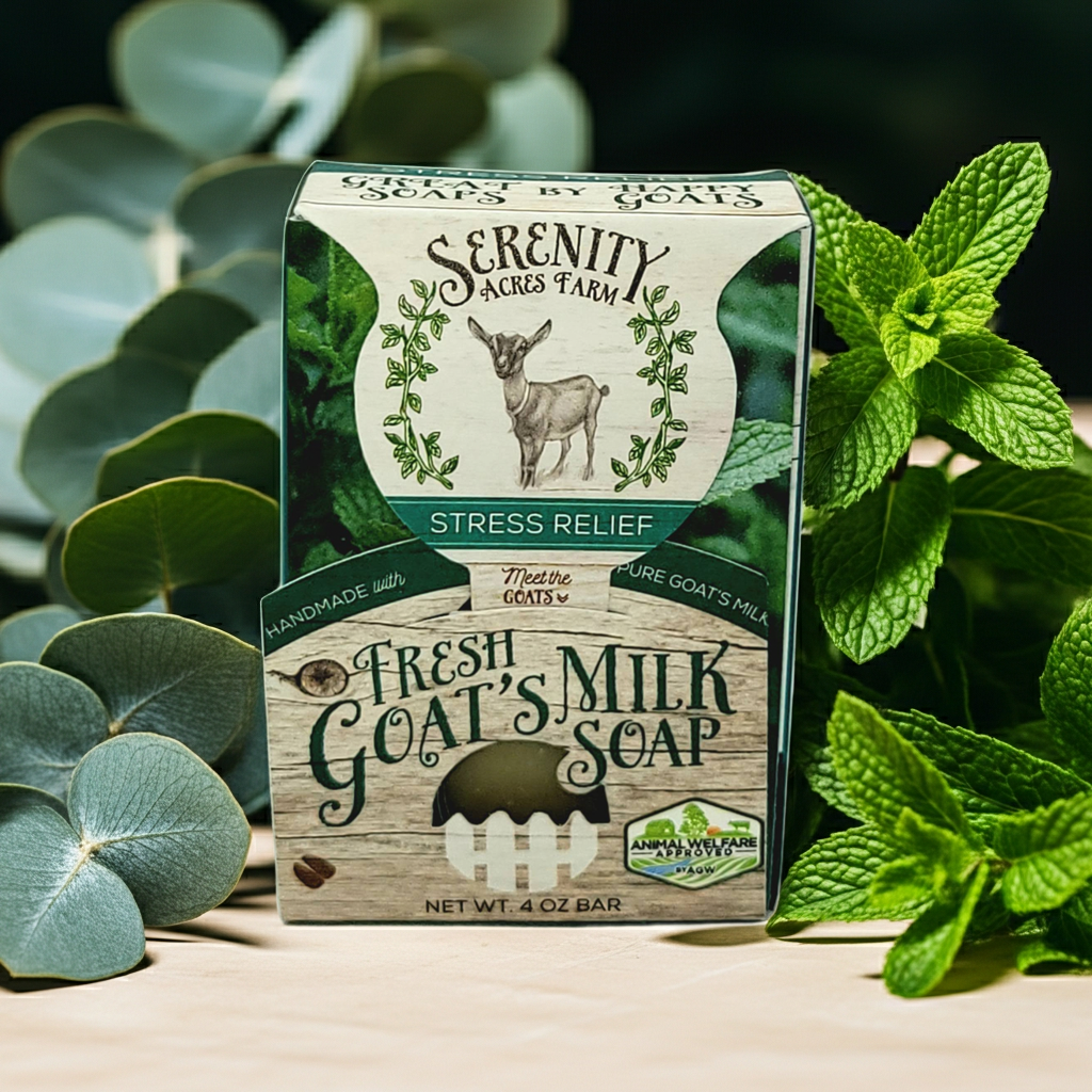 Stress Relief Goat Milk Soap | Eucalyptus & Mint Blend – Serenity Acres Farm™