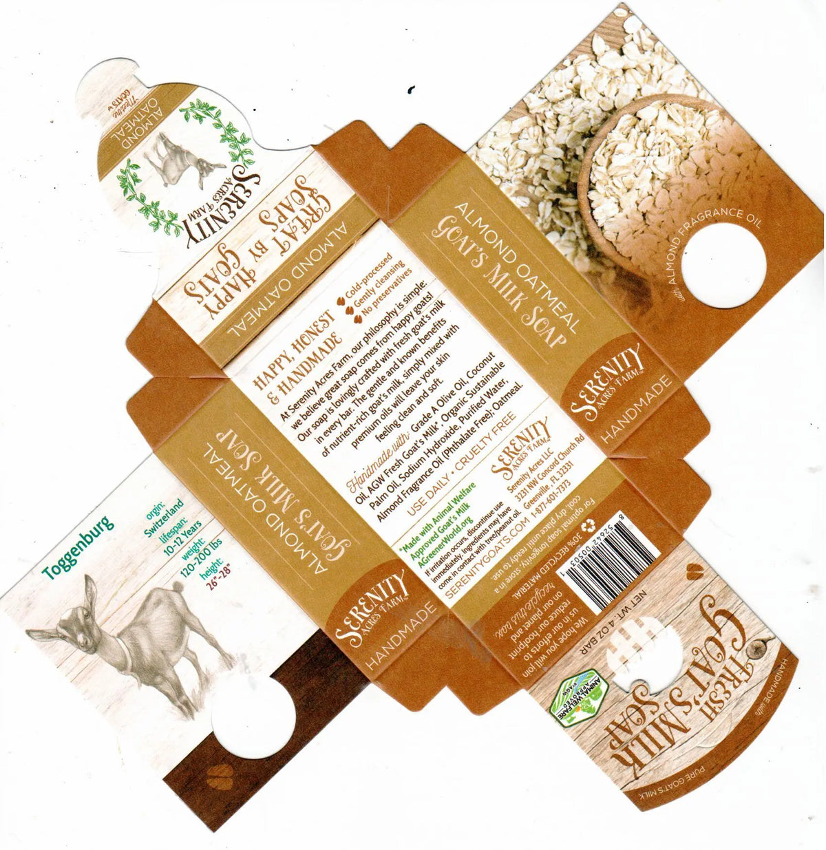 Almond Oatmeal Goat Milk Soap | Exfoliating & Moisturizing – Serenity Acres Farm™ - Serenity Goats