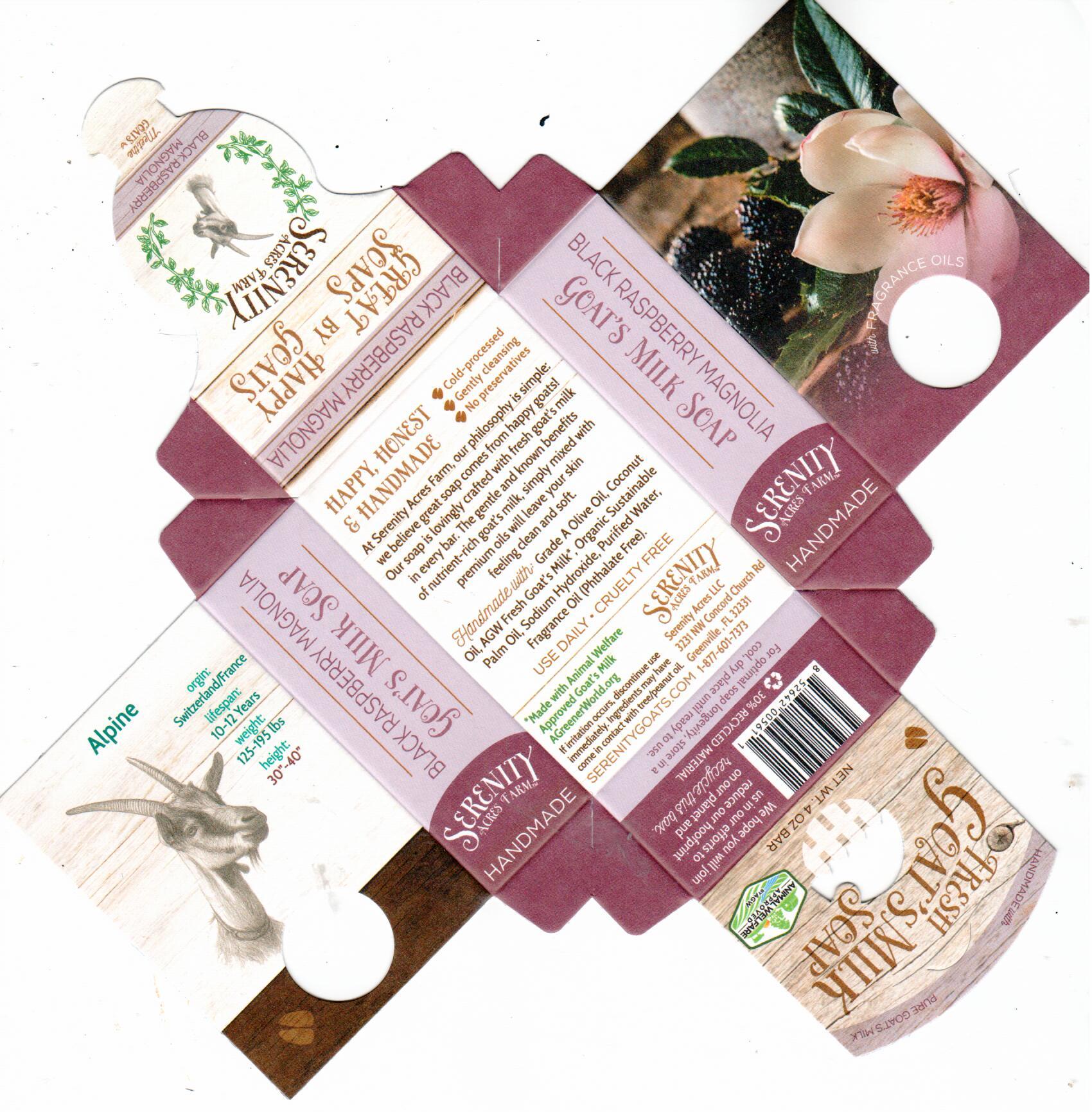 Black Raspberry Magnolia Goat Milk Soap /Serenity Acres Farm™