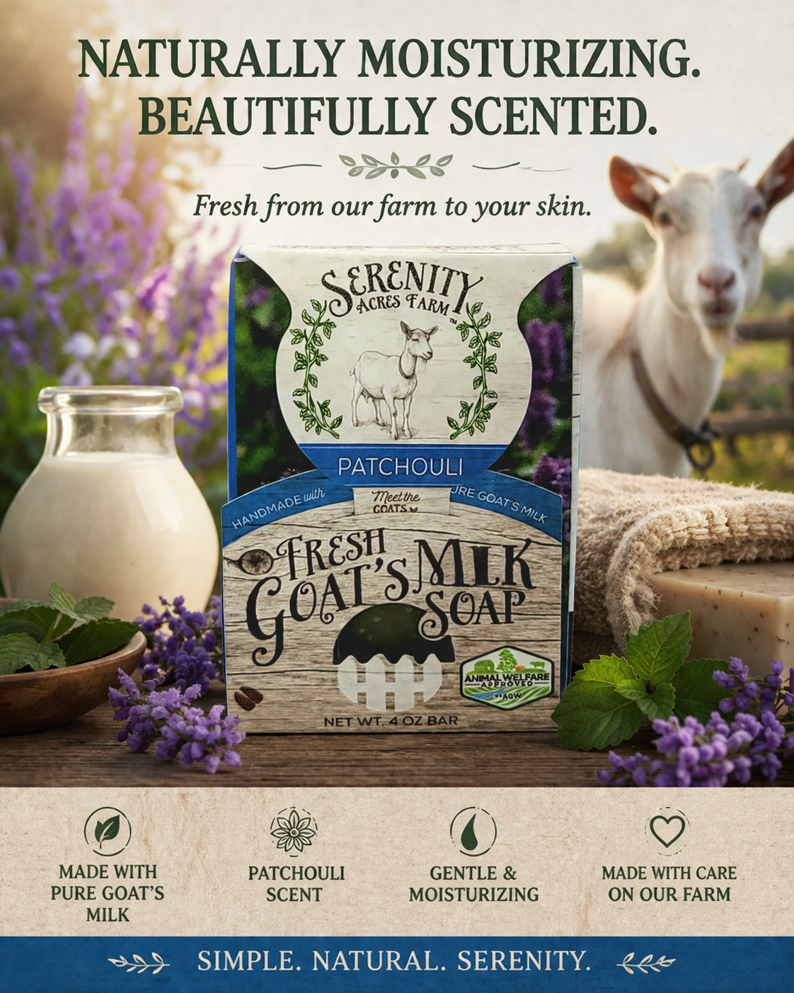 Patchouli Goat Milk Soap - Earthy & Grounding Cleanser | Serenity Acres Farm™