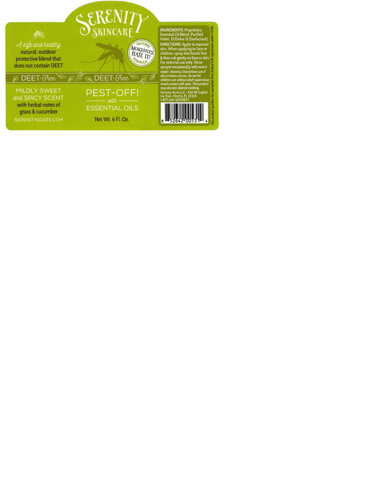 Pest-Off Outdoor Spray for detering bugs - Serenity Goats