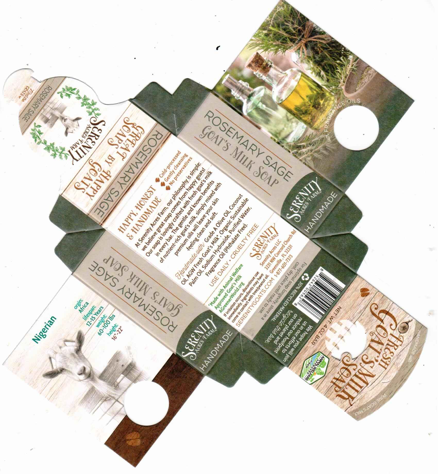 Rosemary Sage Goat Milk Soap /Serenity Acres Farm™