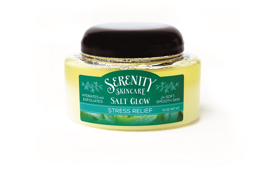 stress relief salt scrub, minty exfoliating scrub, natural skincare, peppermint and eucalyptus scrub, hydrating salt scrub, relaxing body care