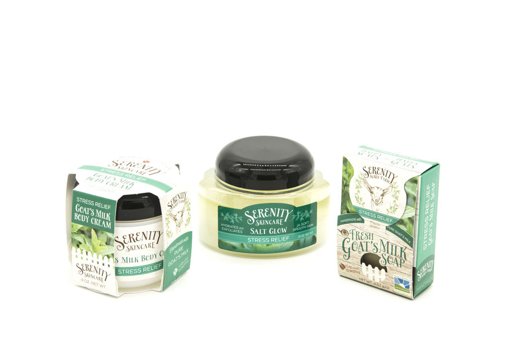skincare gift set, natural body care, goat milk skincare, exfoliating and hydrating set, lavender and rose skincare, sensitive skin care