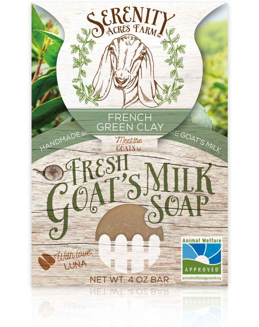French Green Clay Soap with Goat Milk – Serenity Acres Farm™ - Serenity Goats