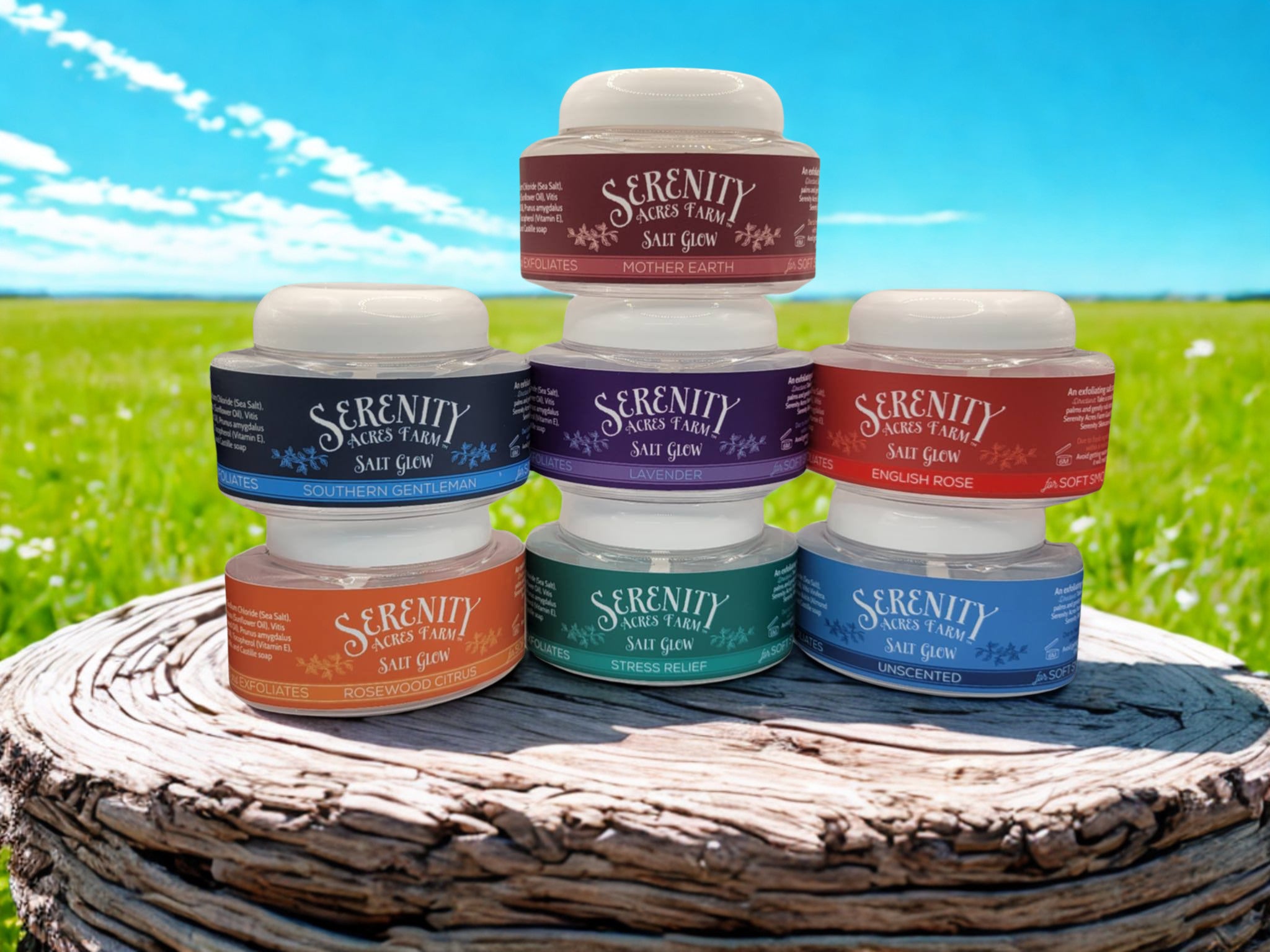 Stress Relief Exfoliating Scrub – Aromatherapy Salt Glow by Serenity Acres Farm™