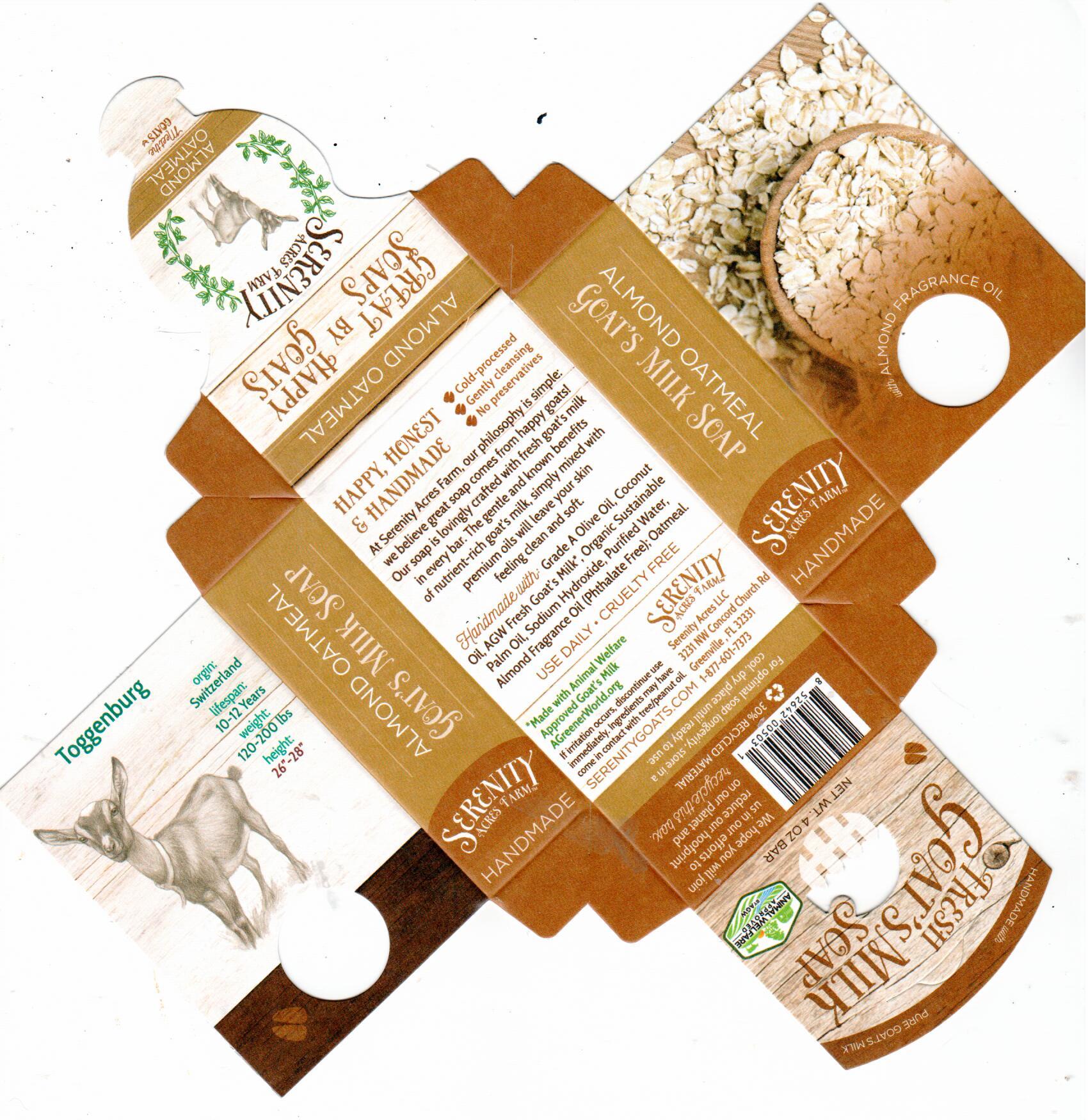 Almond Oatmeal Goat Milk Soap | Exfoliating & Moisturizing – Serenity Acres Farm™