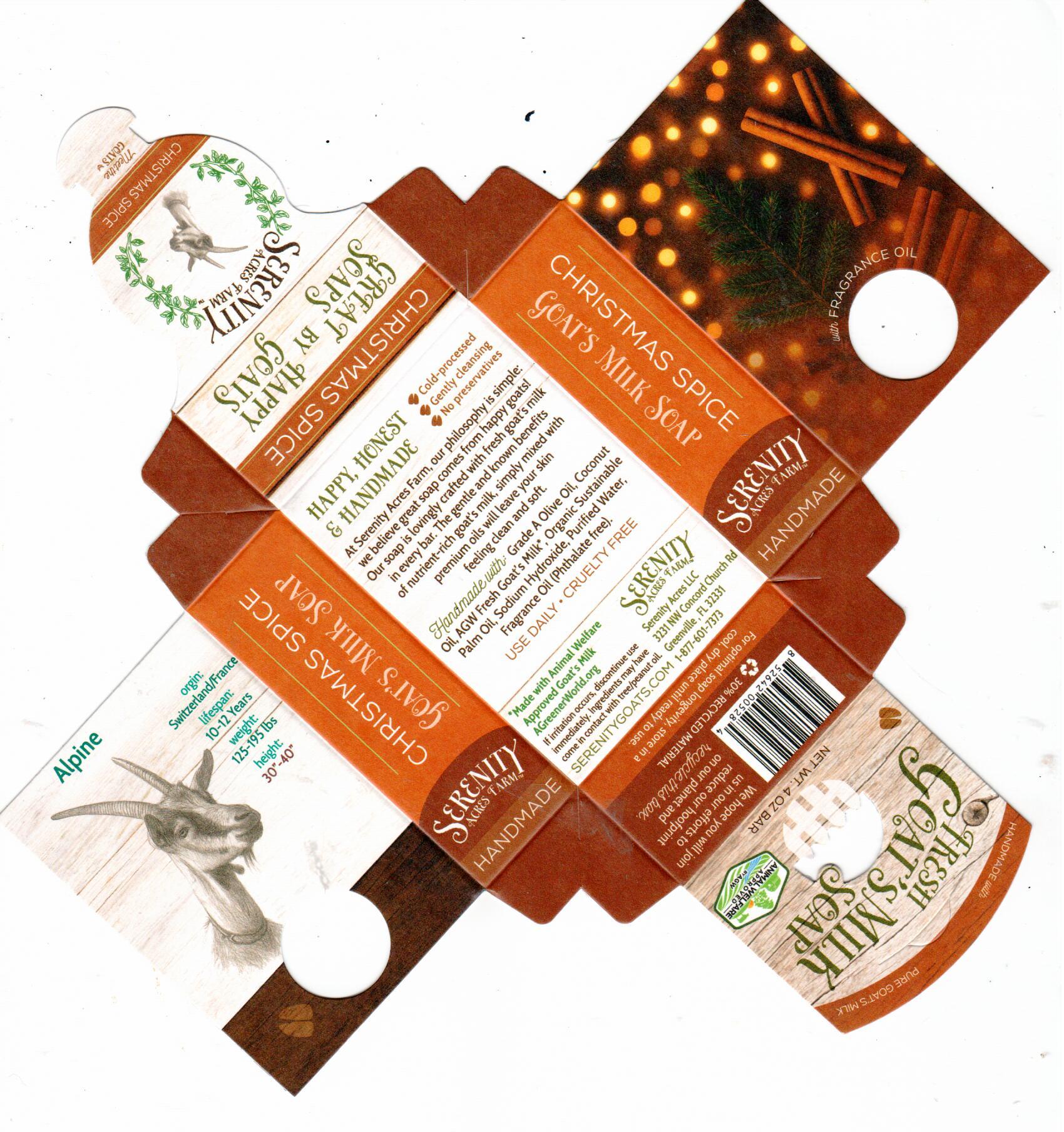 Christmas Spice Goat Milk Soap | Holiday Blend at Serenity Acres Farm™