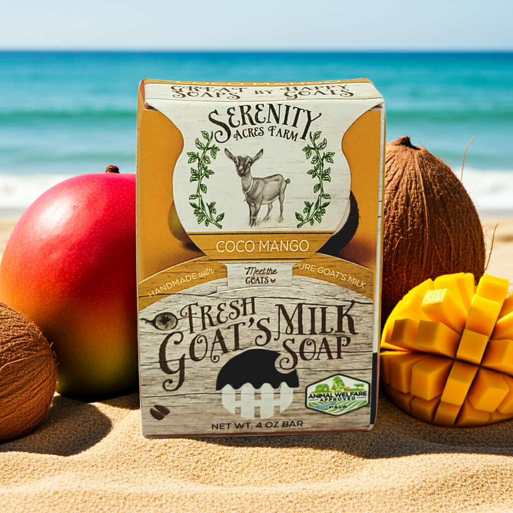 Coco Mango Goat Milk Soap - Tropical Hydration from Serenity Acres Farm™ - Serenity Acres Farm
