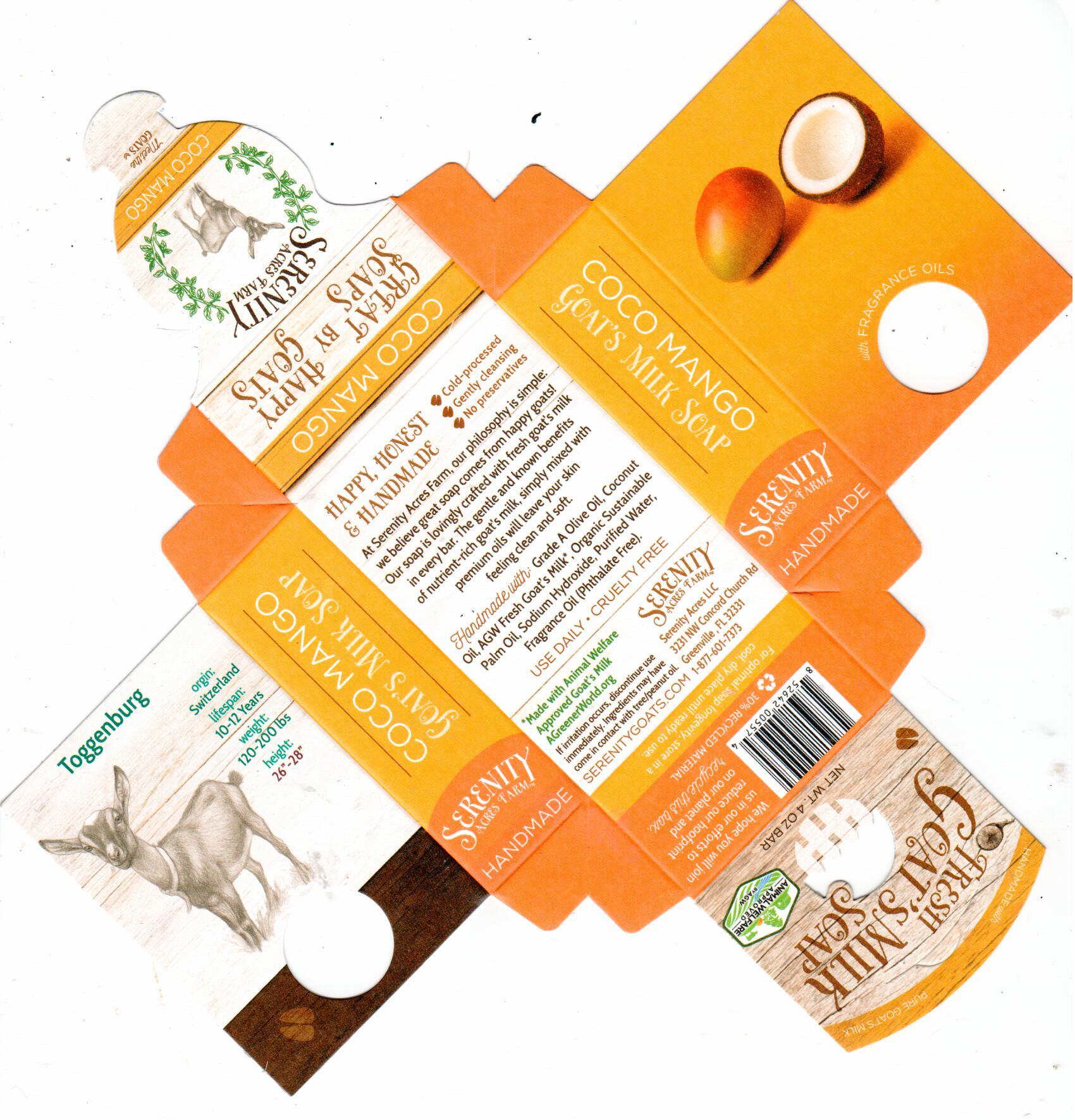 Coco Mango Goat Milk Soap - Tropical Hydration from Serenity Acres Farm™