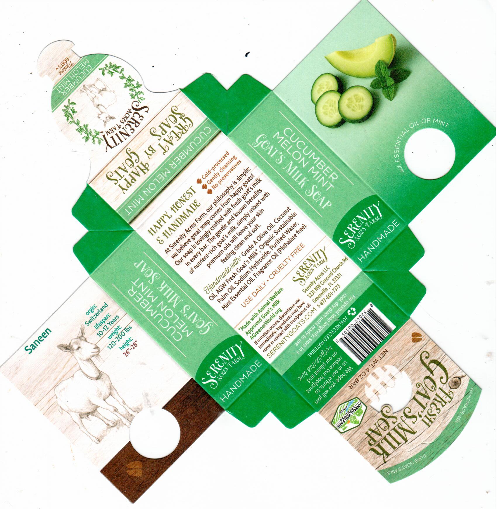 Cucumber Melon Mint Soap | Refreshing Goat Milk Soap from Serenity Acres Farm™