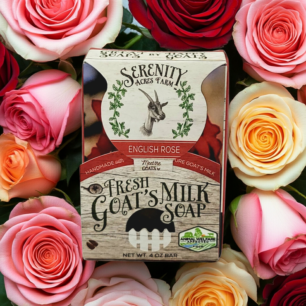 English Rose Goat Milk Soap - Classic Floral Cleanse from Serenity Acres Farm™ - Serenity Acres Farm