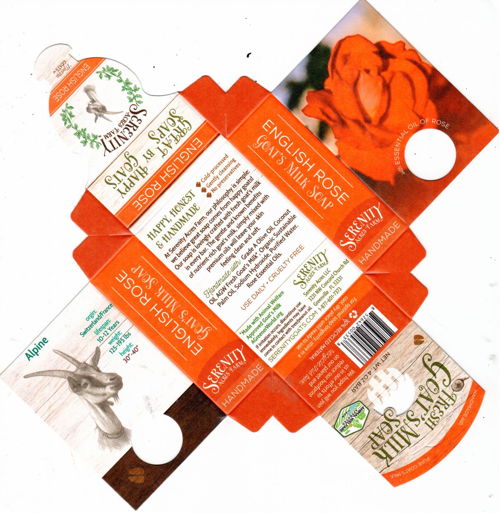 English Rose Goat Milk Soap - Classic Floral Cleanse from Serenity Acres Farm™