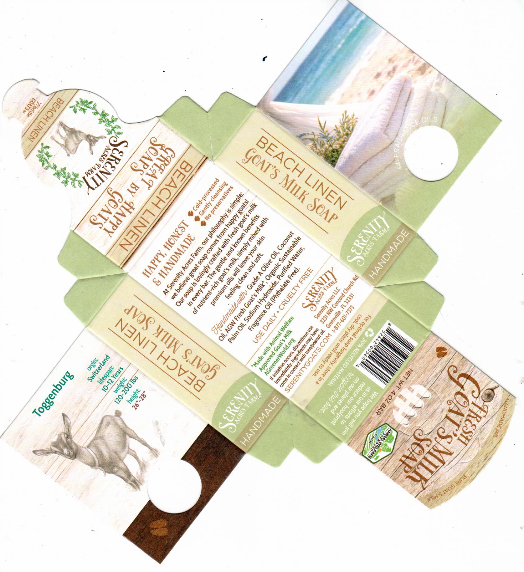 Beach Linen Goat Milk Soap /Serenity Acres Farm™