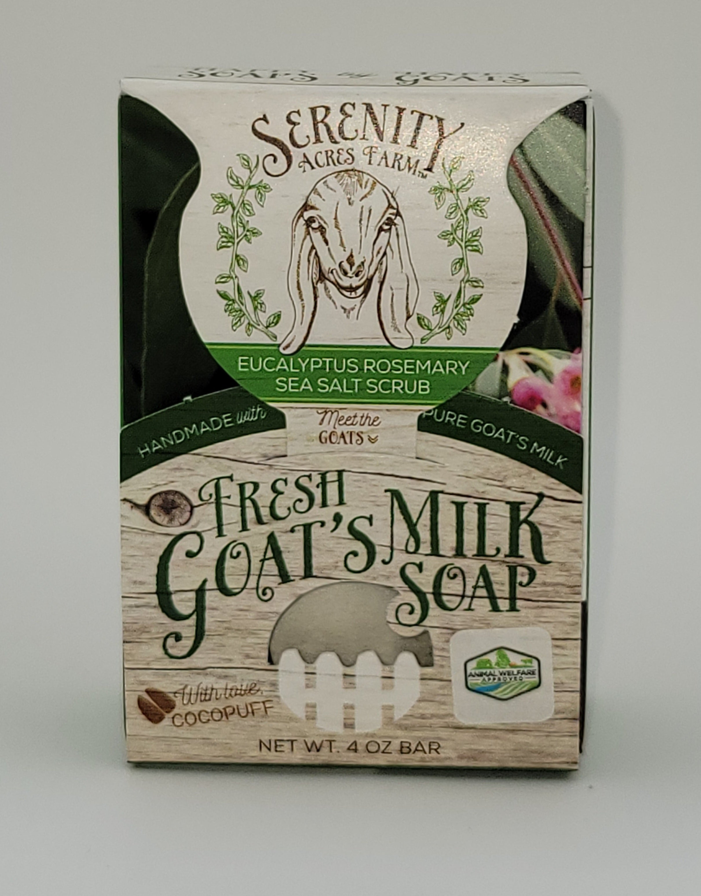 Eucalyptus Rosemary Goat Milk Soap | Sea Salt & Mineral-Rich | Serenity Acres Farm™