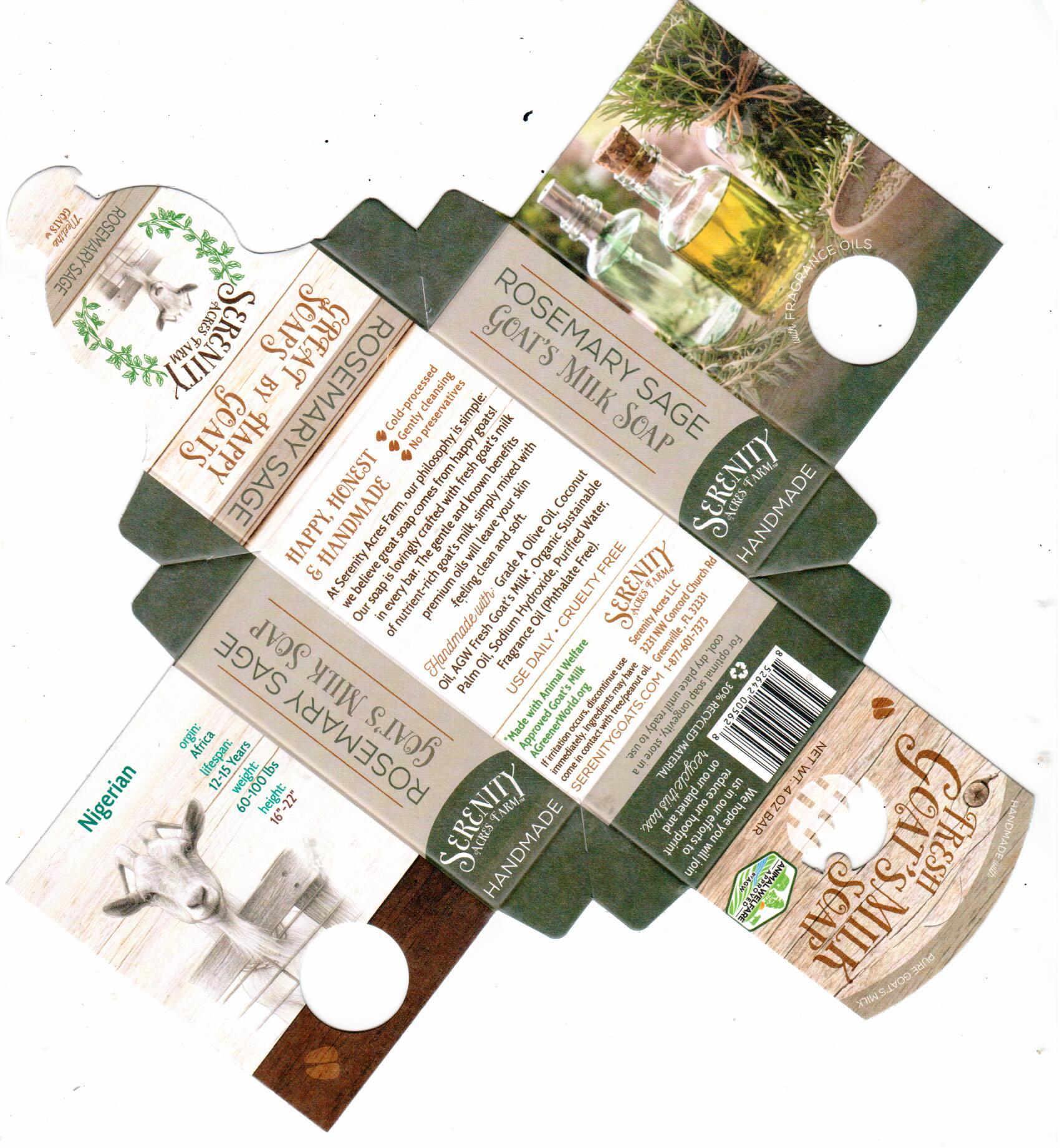 Rosemary Sage Goat Milk Soap /Serenity Acres Farm™