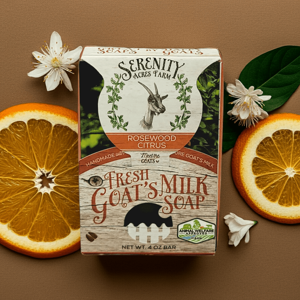 Rosewood Citrus Goat Milk Soap | Bright & Botanical – Serenity Acres Farm™ - Serenity Goats