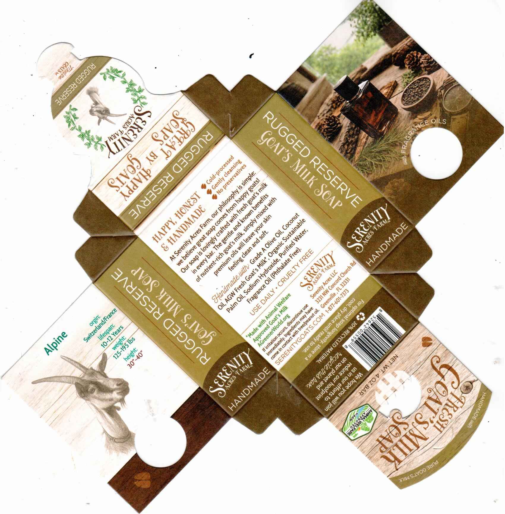 Rugged Reserve Goat Milk Soap - Serenity Acres Farm™ - Serenity Goats