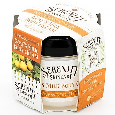 Goat Milk Body Cream, Rosewood and citrus moisturizer, natural skincare, non-greasy body lotion, paraben-free hydration, citrus-scented body cream